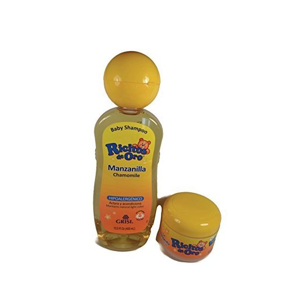 Grisi Ricitos De Oro Hypoallergenic Chamomile(manzanilla) Shampoo and 4 Oz Hair Gel Bundle of 2 Items by Grisi Ricitos de Oro