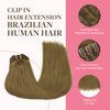 GOO GOO Clip in Hair Extensions Real Human Hair, 20inch 150g 9Pcs, 6B Medium Brown, Remy Human Hair Extensions Clip ins for Women, Natural Human Hair