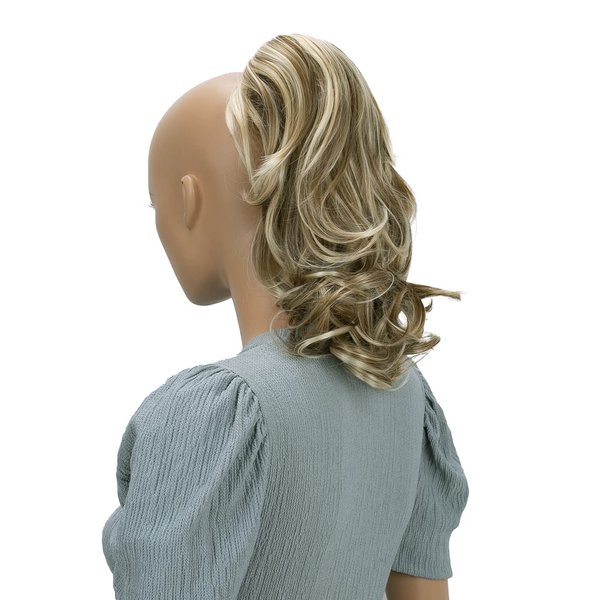 CAISHA 14" Wavy Clip On Ponytail With Butterfly Clip Hairpiece Heat-resistant Synthetic Fibres Dark Blonde Mix H94