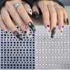 6Sheets Star Nail Art Stickers 3D Glitter Shiny Star Nail Art Supplies Gold Silver White Black Stars Nail Sticker Sparkling Geometry Star Design DIY Transfer Foil Decals for Women Acrylic Nails Art