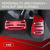 Slykew 2 PCS Automatic Transmission Car Accelerator Brake Pedal Replacement Kit, Alloy Scratch-Resistant Upgraded Anti-Slip Rubber Stripe Pedal, No Drilling Pedal Cover, Universal for Cars (Red)