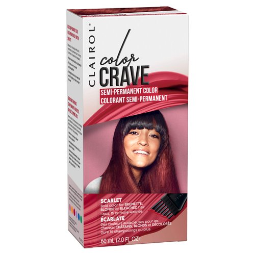 Clairol Color Crave Semi-Permanent Hair Dye, Scarlet Hair Color, 1 Count