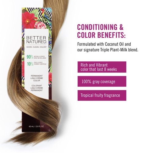 Better Natured Permanent 3V Dark Plum Hair Color Dye - Naturally-derived, Vegan & 100% Gray Coverage that Lasts up to 8 Weeks