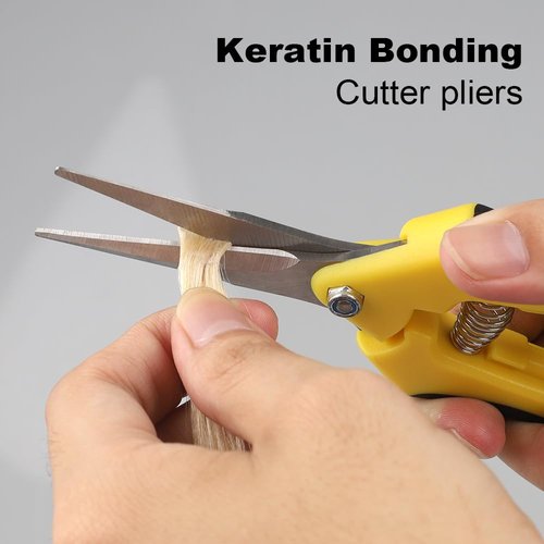 GlamorDove Keratin Hair Extensions Bonding Cutter Tool Kit for Salon 9mm Italian Glue Keratin Bonding Roll Tape Pre-bonded Roll Beads Keratin Bonding Cutter