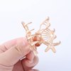 Vacaonio Minimalist Gold Small Hair Claw Clamp Non Slip Hairclips Jaw Starfish Shell Hairclip Barrette Medium Thick Hair Claw Metal Gold Holder Hair Clips Decorative Hair Accessories for Women