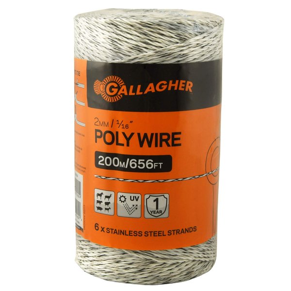 Gallagher G620044 Electric Polywire Fence, 656-Feet, White