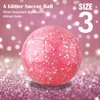 PP PICADOR Soccer Ball Kids Size 3, Glitter Shiny Sequins Toddler Soccer Balls with Pump for Girls Boys Ages 4-6-8 6-12 Child Baby Gift(Pink)