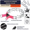DEYACE Prong Collar for Dogs, Adjustable Quick-Release Metal Buckle Pinch Collar for Dogs, Stainless Steel Choker Collar (L/Neck Girth 16.9"-22.2", Pink)