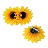 3PCS Yellow Hawaii Style Sunflower Hairpins Alligator Clips Hair Accessories for Party Beach Vacation Women Lady Girls (3.9 inch)