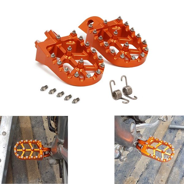Billet MX Wide Foot Pegs Footpegs Foot Pedals Rests For 65SX 09-18,85SX 03-17,150-300XC/250XC-F 200-530XC-W/XCF-W 06-16,125SX/250-450SX-F,250SX,125-530 EXC/EXC-F,350-450XC-F