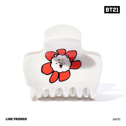 BT21 x Kitsch Recycled Plastic Puffy Medium Hair Clips for Women - Medium Claw Clips for Thin Hair | Claw Hair Clips for Short Hair | Medium Hair Claw Clips for Women | Cute Hair Claws for Girls, RJ