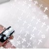 Christian Religious Thin Tough Hot Glue Cute Manicure Japanese Sticker Punk Cross Army Flower 5D Soft Relief 5d Nail Art Stickers (Black)