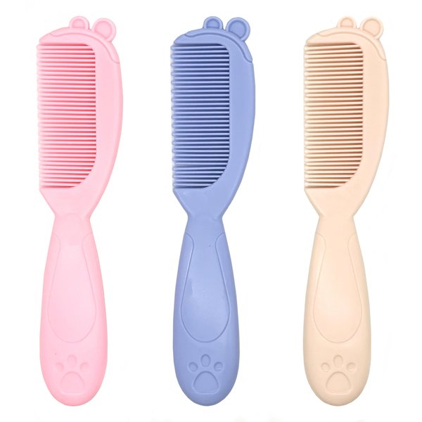 Set of 3 Hair Detangling Comb Set for Teasing and Parting, Hair Care Handgrip Comb for Curly, Wet, Long Hair, Compact and Durable Styling Comb for On-the-Go Styling