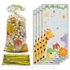 CSTYWC 50Pieces Jungle Animal Party Favors Bags Safari Animal Plastic Goody Treat Bags Safari Jungle Cellophane Gift Bags for Jungle Themed Party Supplies
