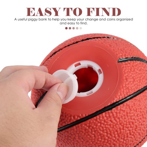 Toddmomy Basketball Piggy Bank Kids Piggy Bank Sports Themed Coin Bank Plastic Coin Bank Money Saving Box Basketball Bedroom Home Decoration