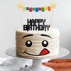 Building Blocks Cake Topper,Star Flag Banners Bunting Banner Cake Toppers 3D Print Birthday Cake Topper Character Face Design Party Supplies Decorations for Boys Girls