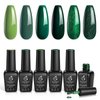 Beetles Carnival Evergreen Gel Nail Polish Set 6 Pcs Glitter Green Sparkle Gel Polish Kit Soak Off UV Nail Lamp Avocado Dark Green Nail Gel Nail Kit Nail Art Design Gifts for Woman