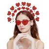 BleSky Heart Headband Valentines Day with Red Heart Shape Sunglasses Hair Accessories for Valentine Wedding Anniversary Party Favors