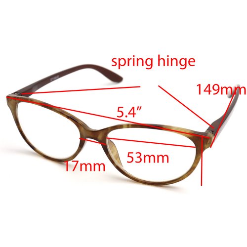ColorViper basic cateye women reader spring hinge Reading Glasses colors sizes very (z2 shiny marble brown/spring hinge, 2.75)