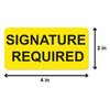 300 Labels - 4 x 2 inch, Signature Required Stickers - Yellow, Rectangular - Signature Required Shipping & Delivery - Semi-Gloss Coated, Self-Adhesive