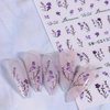 Summer Flower Nail Art Stickers 3D Flower Butterfly Nail Decals 6PCS Daisy Pink Purple Petal Lavender Flowers Nails Design Adhesive Sliders Cherry Blossom Manicure Decals for DIY Nail Art Decorations