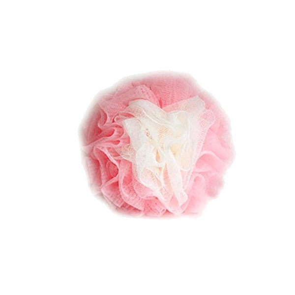 LISSOMPLUME Bath Shower Sponge Loofah Mesh Pouf Brush Ball Exfoliating Accessory Pink Color