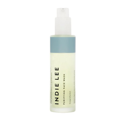 Indie Lee Purifying Face Wash - Hydrating Facial Cleanser + Makeup Remover - With Orange, Lavender, Burdock + Jasmine - Foam Face Wash for All Skin Types (125ml)