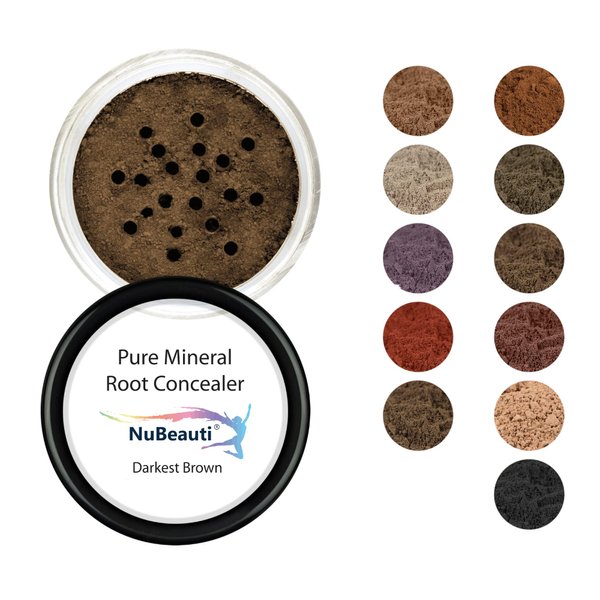 Root Concealer Touch Up Powder | All-Natural Crushed Minerals Without Brush | Fast and Easy Total Gray Hair Cover up For Black | Brown | Auburn and Blonde Hair .30 ounce (Without Brush, Darkest Brown)