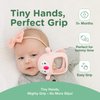 Teething Toy for Infants & Babies, Teethers for Babies 3-6 Months, Baby Teethers 0-6 Months, Teething Toys 6-12 Months, TotCo Never-Drop Baby Teething Toy, Pink