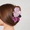 Orchid Hair Clip Butterfly Orchid Hair Claw Clip for Women - Hawaiian Flower Hair Clips Orchid Hair Clips For Women - Womens Floral Hair Claw Clips - Stylish Floral Hair Accessories (Pink-Purple)