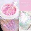 4 Boxes Opal Chrome Nail Art Powder Holographic Glitter Nails Flakes Irregular Shiny Mermaid Sequins Pink Purple Manicure Paillettes Nail Art Decorations