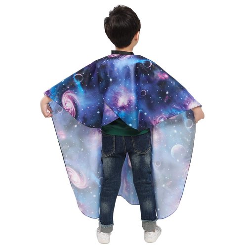 PERFEHAIR Kids Haircut Barber Cape Cover for Hair Cutting,Styling and Shampoo - Space Starry Sky Printing