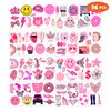 96 PCS Pink Preppy Bachelorette Princess Temporary Tattoos Theme Birthday Party Decorations Supplies Favors Decor Cute Girl Pastel Face Tattoo Stickers Gifts for Kids Girls Boys School Prizes Carnival