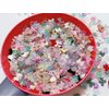 SUKPSY 100 Pcs Mixed Style 3D Nail Art Decorations Cute Bows Aurora Glitter Nail Rhinestone Resin Nail Charms for DIY Nail Art Design Accessories