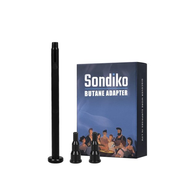 Sondiko Butane Adapter Tips Kit - Butane Lighter Refill Adapter, Release and Refill Gas Adapter, Gas Refill Adapter for Short Nozzle's Butane Tank, Butane Torch, Butane Lighter(Black)