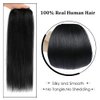 14" Clip in Hair Extensions Real Human Hair for Women - Silky Straight Jet Black Human Hair Clip in Extensions 50grams 4pieces #1 Color