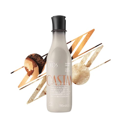 natura - Ekos Castanha Renourishing Creamy Shower Gel - Deep Hydration - Omega 6, 9 - Light Texture - Body Wash - Vegan Skin Care - Brazilian Beauty Secrets - Self Care & Body Care - 6.5 fl oz (195ml)