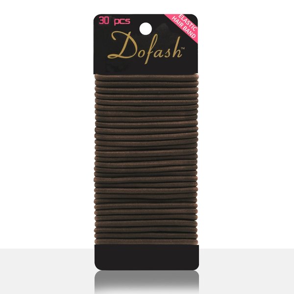 Dofash 30Pcs Brown Hair Ties Hair Elastics Hair Rubber Bands No Damage Metal Free Hair Bands Ouchless Hair Ties for Women Girls Thick Hair(Brown)