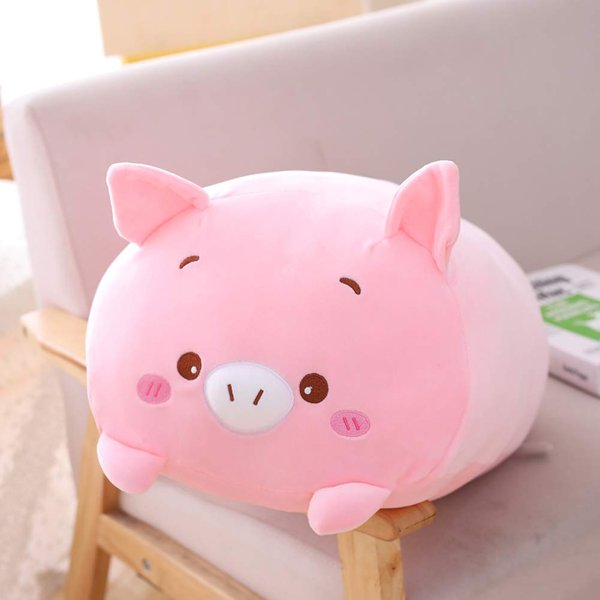 Jensquaify Pig Plush Pillow Soft Pig Stuffed Animal Toy Piggy Body Pillow, 23.6"