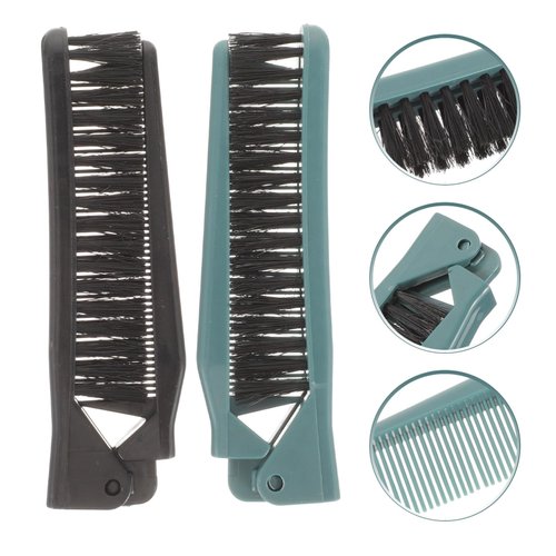 Healeved 2pcs Double Teeth Folding Comb Hair Brushes for Women Teasing Combs for Women Men's Hair Brush Collapsible Pocket Brush Salon Hair Comb Hair Braiding Brush Portable Folding Comb