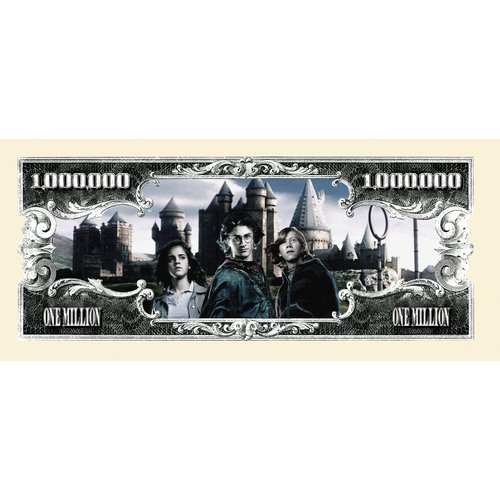 American Art Classics Pack of 5 - Harry Potter Million Dollar Bill- Best Gift for Hogwarts Fans - Great to Use As Birthday Party Favors