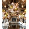300 Pcs Rose Gold Confetti Balloons Set Lncludes 12 inch Gold White Rose Gold and Gold Rose Gold Confetti Balloons, for Party Wedding Decorations