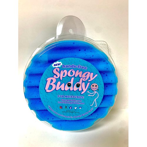 Spongy Buddy Blue Bath Sponge. Back Moisturizing Made Easy, Simply Stick It to Your Shower Wall, Apply Your Soap of Choice, and Rub Up Against it!