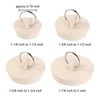 Hestya 4 Pieces Tub Stopper Set Rubber Sink Stopper Drain Plug with Hanging Ring for Bathtub, Kitchen and Bathroom (White, 1-1/8, 1-3/8,1-5/8, 1-7/8'')