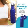 Simply Green Solutions - Stainless Steel Water Bottle for School, Workout, & Work, Reusable Water Bottles for Women & Men, Wide-Mouth Water Flask, 24oz Water Bottle with Screw-On Lid, Blue