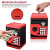 Adsoner Cartoon Piggy Bank, Electronic ATM Password Cash Coin Can Auto Scroll Paper Money Saving Box Gift for Kids (Red)