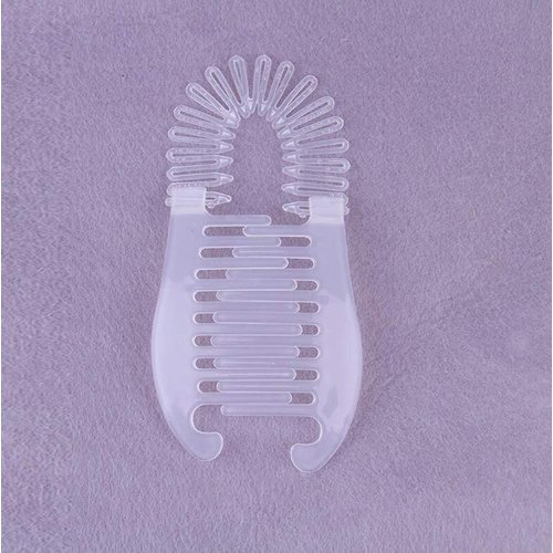 Fodattm 3PCS Women Stretch Flexible Hair Combs Tooth Headband Interlocking Banana Clip Clincher Two Sides Hair Comb Elongated Ponytail Holder Hair Styling Tool (Clear)