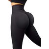 SUUKSESS Scrunch Butt Lifting Seamless Leggings for Women Booty High Waisted Workout Yoga Pants (Black, M)
