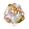 300 Pcs Rose Gold Confetti Balloons Set Lncludes 12 inch Gold White Rose Gold and Gold Rose Gold Confetti Balloons, for Party Wedding Decorations