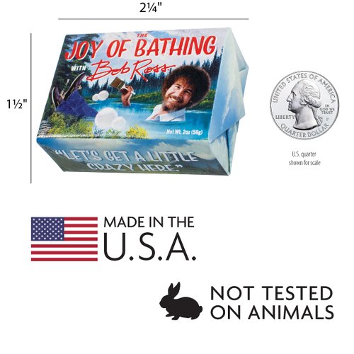 The Unemployed Philosophers Guild Bob Ross Soap - Made in the USA, 2oz (56g) Travel Sized Guest Bar Soap